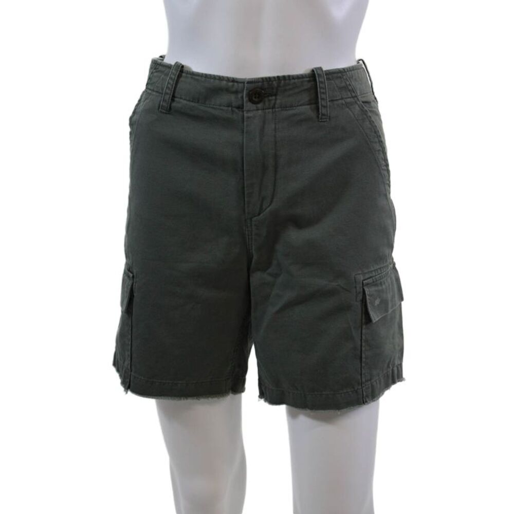 G1 All Purpose Goods Womens Zipper Fly Mid Rise Fringe Cargo Shorts Green Size 8